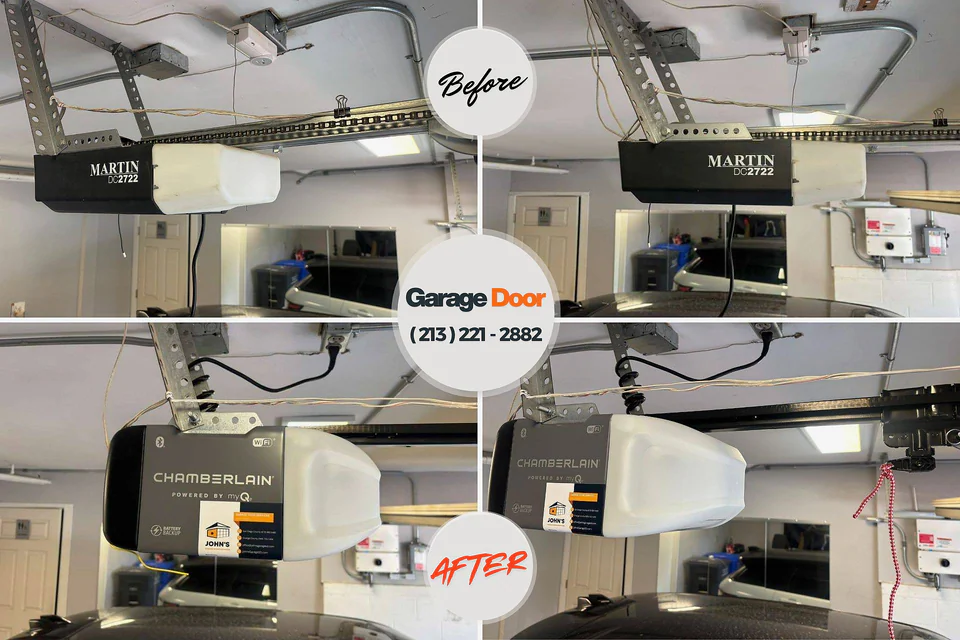 Before and after: garage door repair Frederica, DE